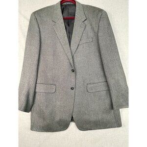 Meeting Street Men's 46 Gray Lambswool Herringbone Blazer Suit Coat Dress Jacket